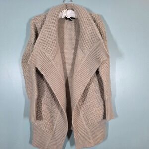 Banana Republic Chunky Wool Blend Open Cardigan Sweater Oatmeal Small Cozy Knit